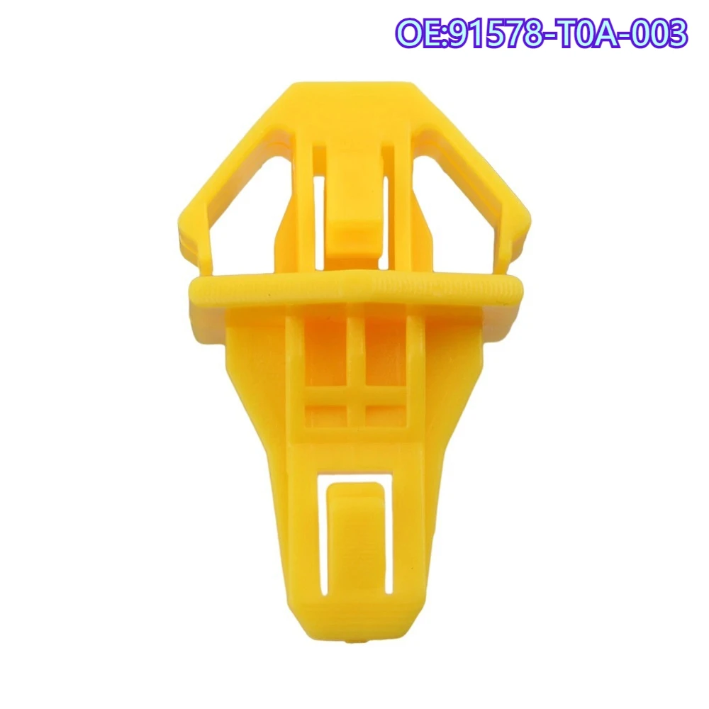 High quality New For 10Pcs 91578-T0A-003 Nylon Car Fastener Grille Bumper Moulding Clips For Honda CR-V 2012 2013 2014 Yellow