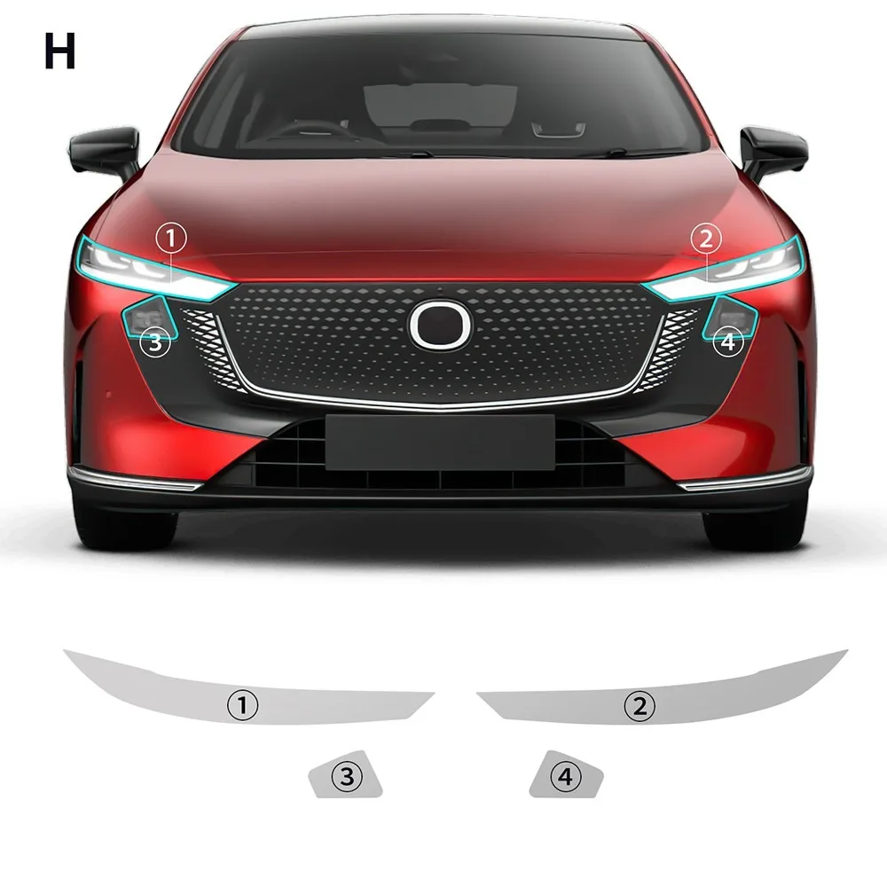 Image of TPU Autoscheinwerfer-Schutzfolie für Mazda 6e 2025-2026 PPF Transparent & Rauchschwarz Kratzfeste Auto-Außenzubehörteile