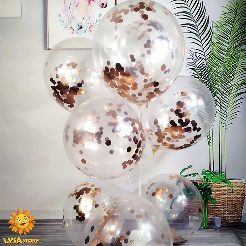 12inch Balloon Sequin Party Birthday Shinning Concert Celebration Wedding Engagement Ceremony Rose Gold Confett Sweet