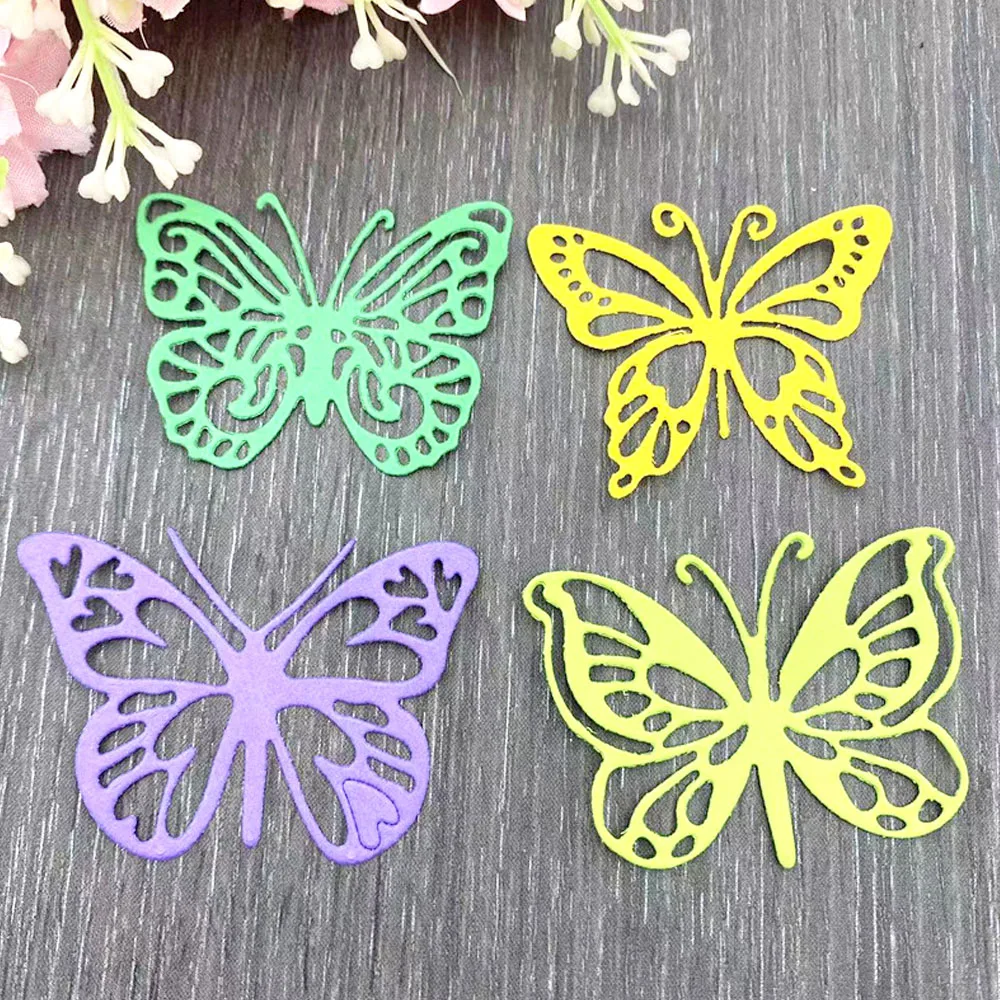 Butterfly Metal Cutting Die 4Pcs for Making DIY Scrapbook Album Decorative Three-dimensional Flower Card Embossing Die Cutting