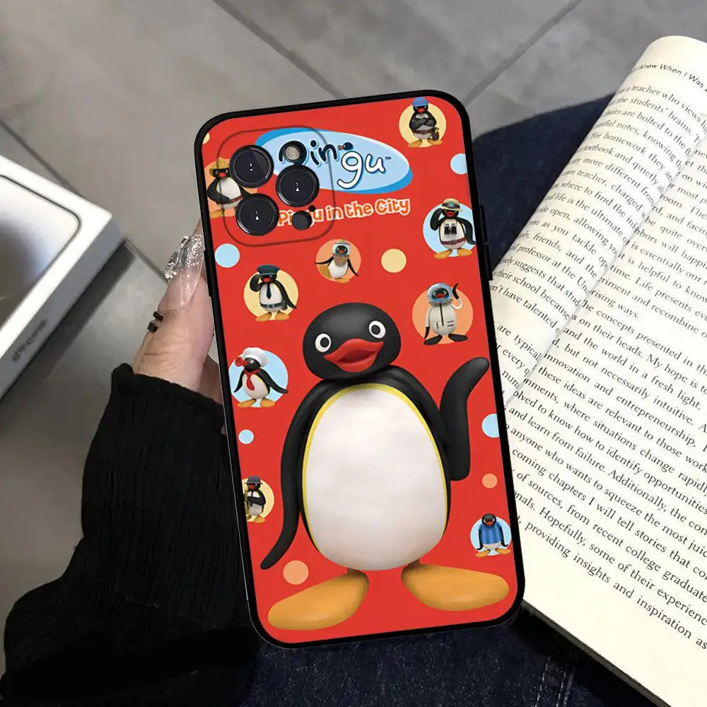 Cartoon P-Pingu Cute Phone Case Silicone Soft for iphone 15 14 13 12 11 Pro Mini XS MAX 8 7 6 Plus X XS XR Cover