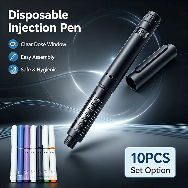 10PCS 3ML Cartridge Disposable Rotatable Insulin Pen  Press‑Style Injection Tool with Visible Observation Window