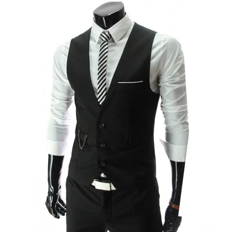 2023 New Fashion Men\'s Casual Slim Wedding Banquet Gentleman Style Suit Vest Waistcoat