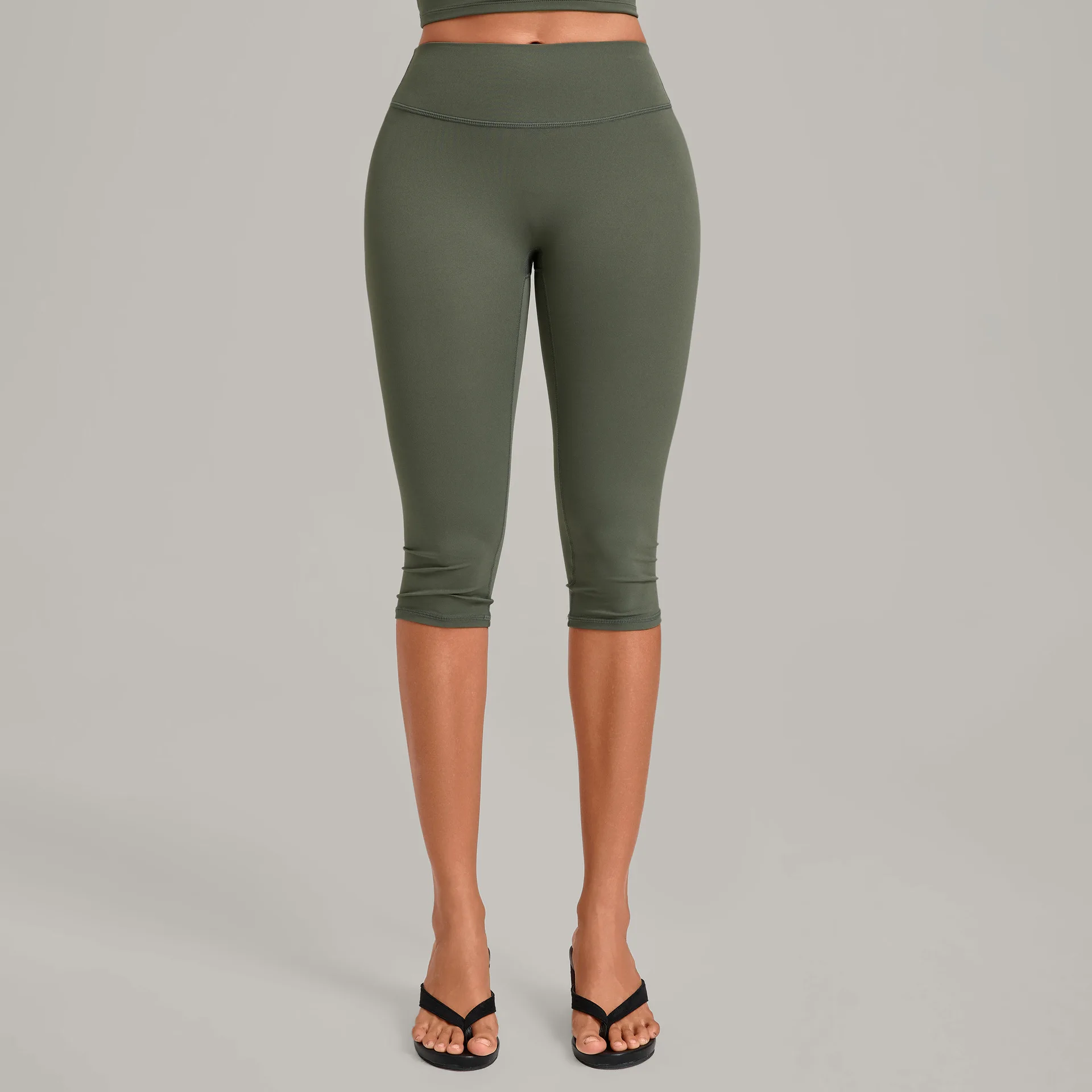 Yoga Leggings Women High Waist Capri Legging Tights V‑Back Push Up Fitness Pants Gym Workout Running Stretch Sports Active Pants