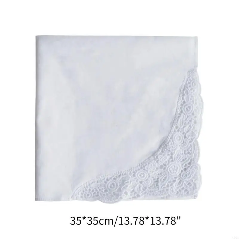 Cotton Lady Handkerchief for Bridal Wedding Party Portable Towel Napkin Hankies
