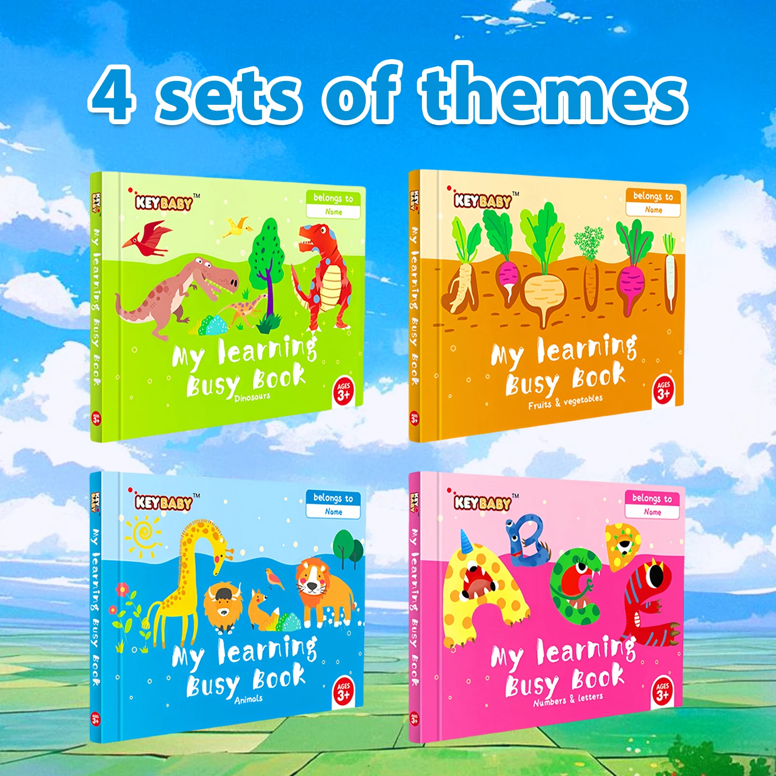 

KEYBABY children learning busy book 3-6 years old for fruit, vegetable and animal cognition picture book