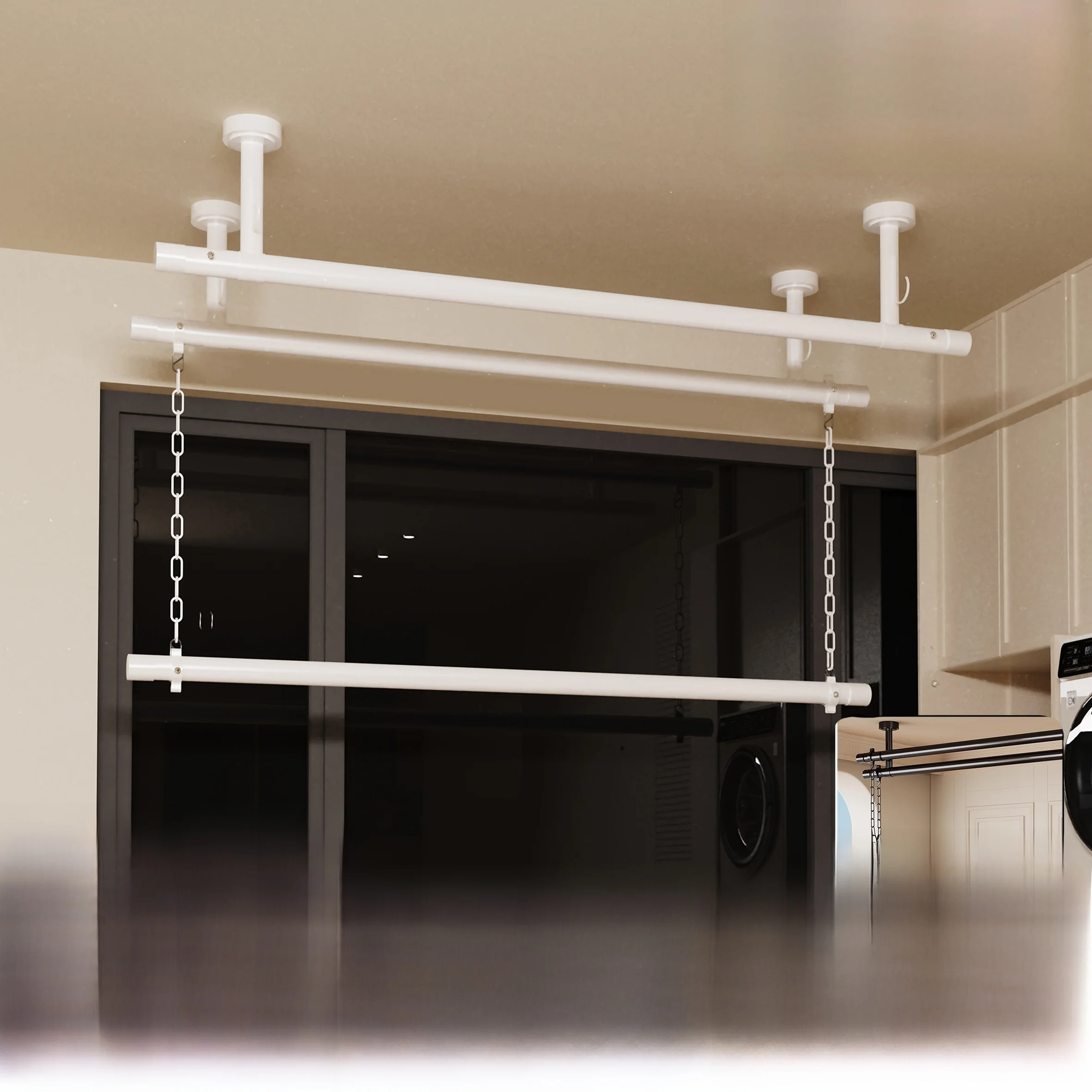 adjustable-height-clothes-drying-rod-balcony-fixed-installation-hanging-top-mount-double-layer-home-use-clothes-drying-rod
