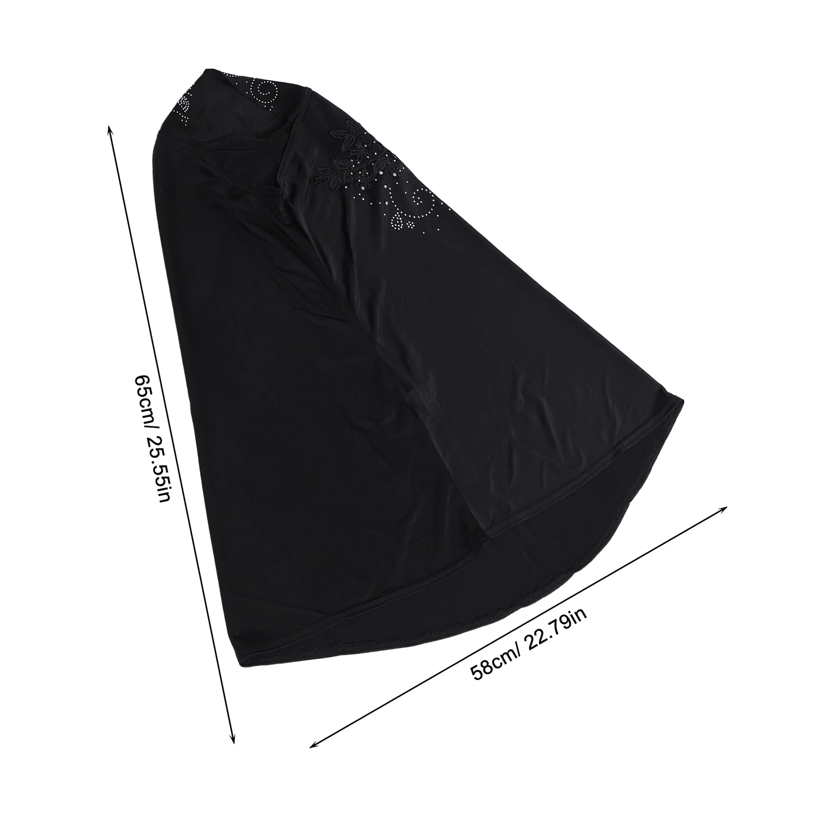 الحجاب الأسود عقال حجر الراين مزين الحجاب متواضع مسلم الحجاب التفاف للنساء الأحداث الرسمية الحجاب الأسود للجنازة #4