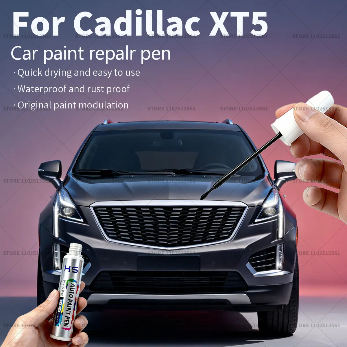 

Ручка для ремонта автомобильной краски для Cadillac XT5, средство для удаления царапин, сделай сам, автоаксессуары, белый, синий, серебристый, красный, GNT, серый 05U GZA, черный