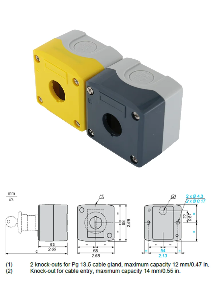 Waterproof Switch Control Station Push Button Switch Box IP65 LA68H SAL XALKD01 Cannot Install SB1 Series Buttons