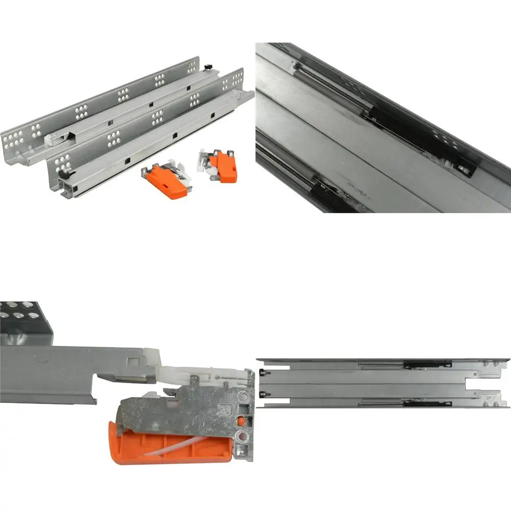 

Направляющие для ящиков под креплением, емкость 75 фунтов, мягкое закрытие, фурнитура для шкафа с полным выдвижением, 12 пар с цинковыми триггерами