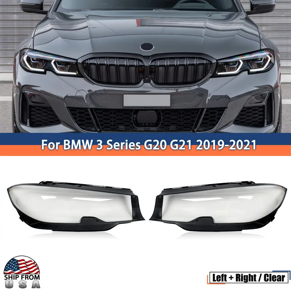 

Для BMW 3 серии G20 G21 G28 Крышка объектива фары 320i 330i 4-дверный 2019-2021 левый и правый боковой абажур абажур лампы