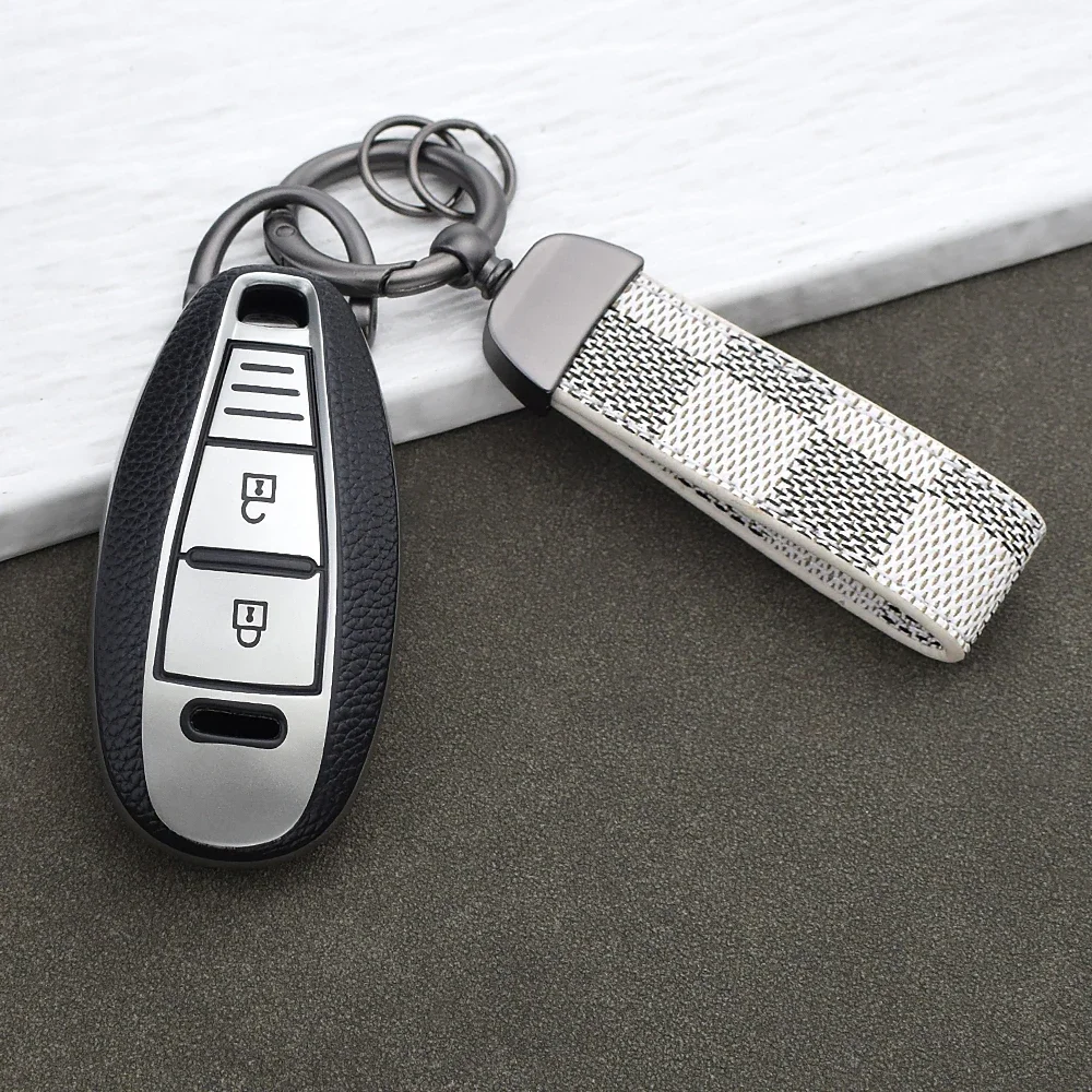 Soft TPU Leather Key Cover for Suzuki Swift Vitara S-Cross Ertiga Baleno Ignis Ciaz SX4 Kizashi Protective Case With Keychain