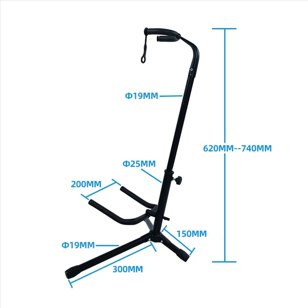 TUREBG 2X Metal Floor Guitar Stand with Tripod Holder for Acoustic Electric Guitar, Guitar Accessories