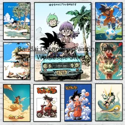 Classic Anime Canvas Artwork Painting Dragon Ball Super Saiyan Goku Poster Home Decor Gifts Children's Bedroom Decor Pictures
