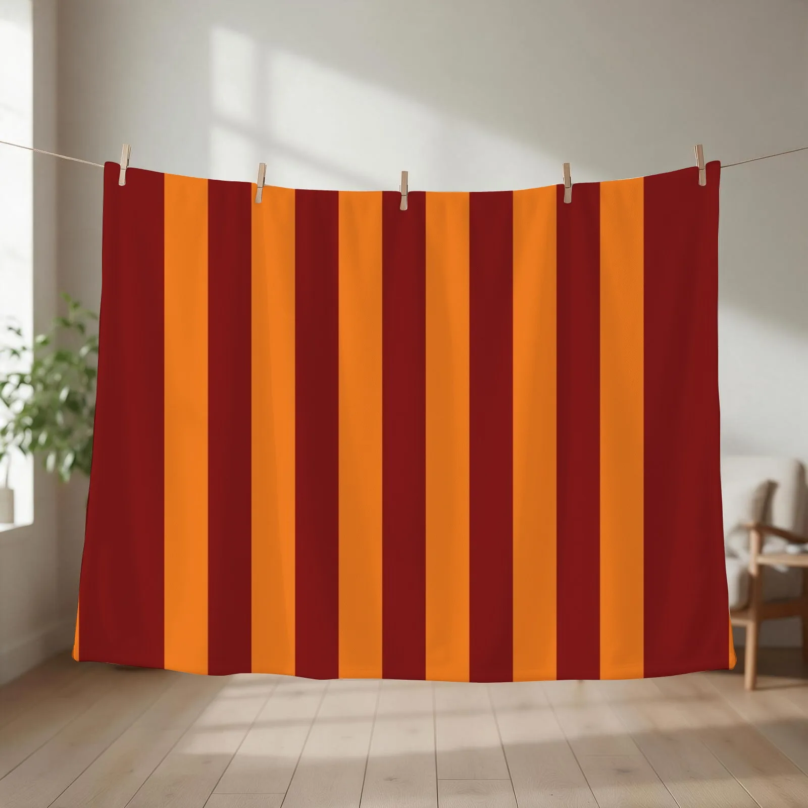 Claret & Amber Stripes Throw Blanket couch cozy soft plush fuzzy picnic outdoor blanket