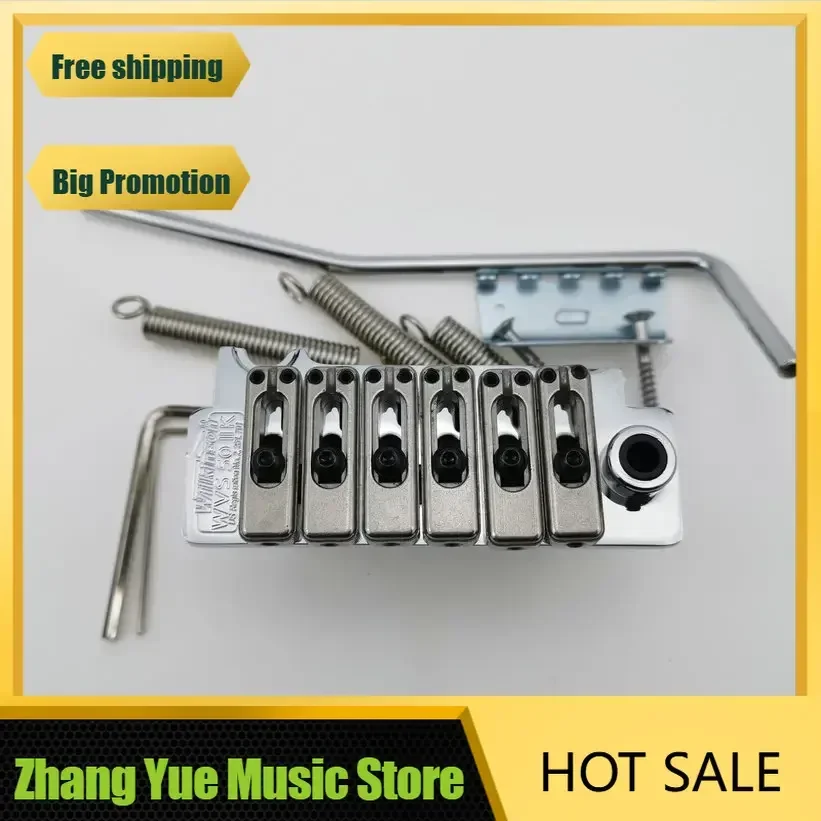 Q-X Music Store-Wilkinson WVS50IIK Guita Tremolo Bridge With matching Satin Saddles Chrome high quality in stock
