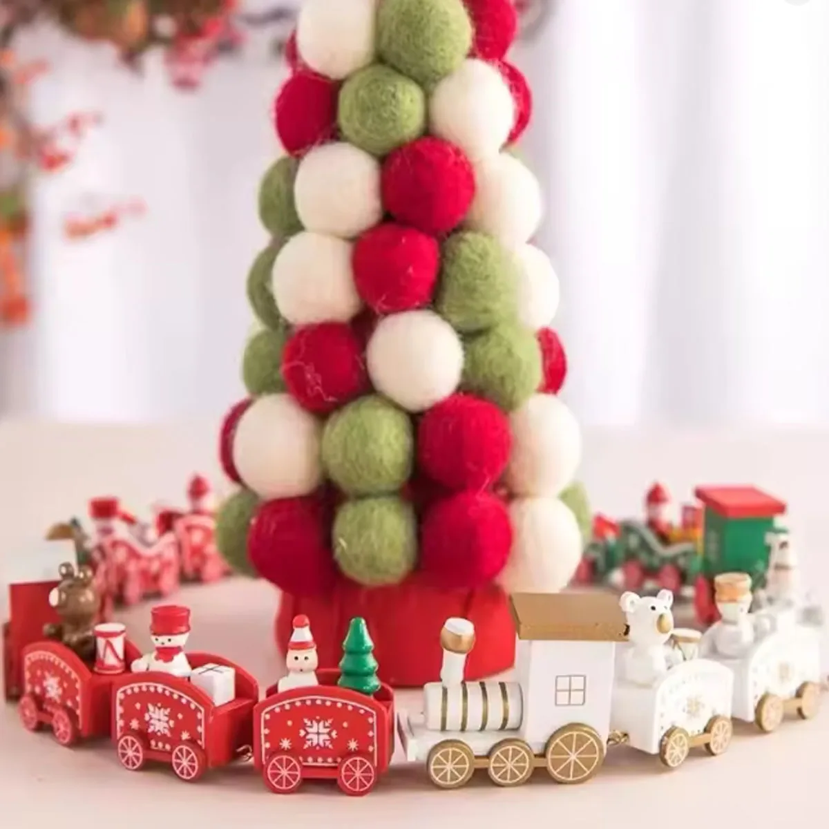 1 pezzo-Decorazioni del treno di buon Natale Decorazioni natalizie per la casa Decorazioni di Capodanno Decorazioni per torte natalizie