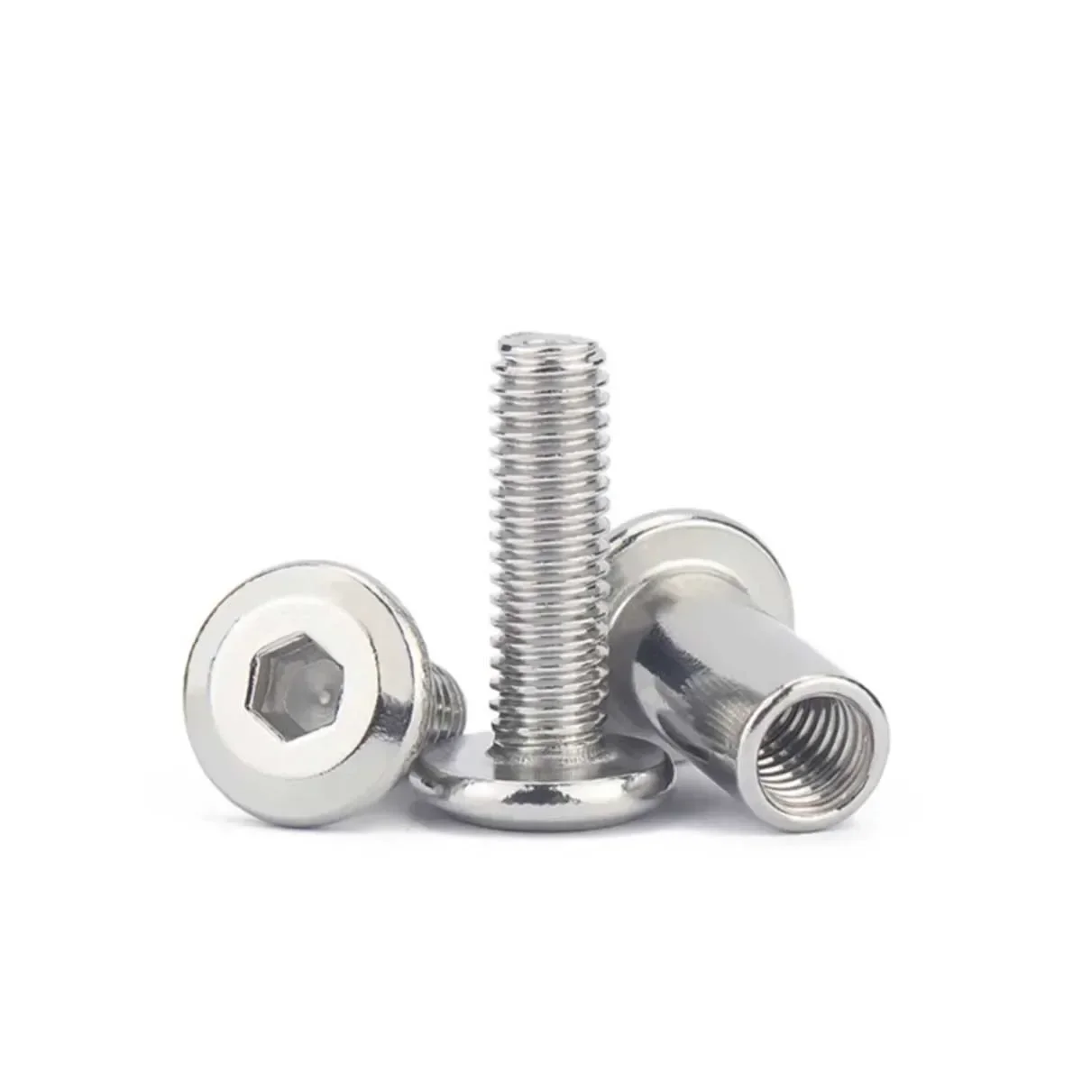 304 Pairs Of Locking Screws And Nuts With Chamfered Inner Hexagon/Sub Female Furniture Connection Clamp Plate Docking Bolt