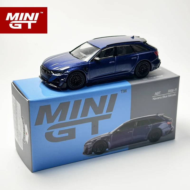 MINIGT 1:64 ABT RS6 R Navarra Blue Metallic Alloy 574 car model MJ