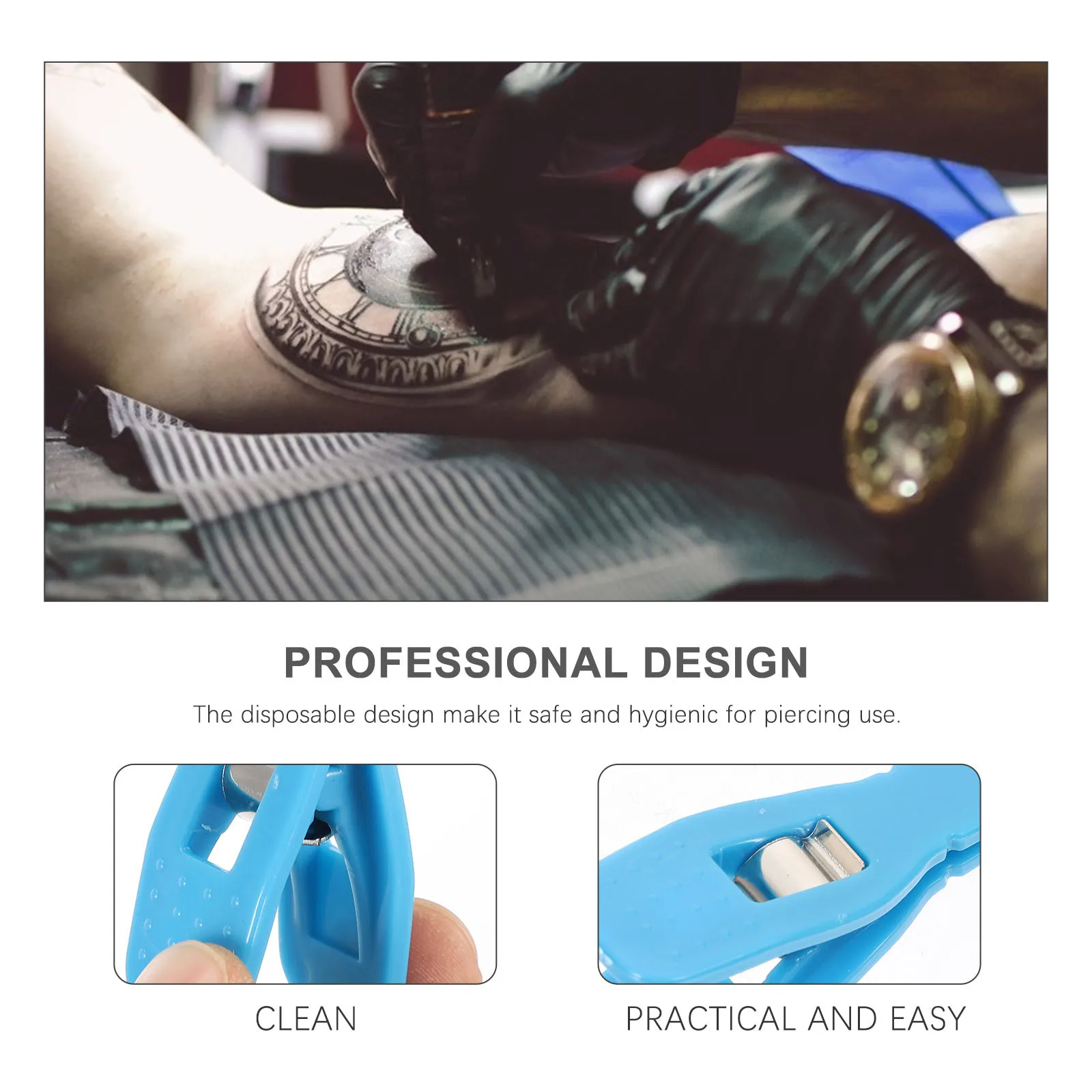 

4Pcs Premium ABS Disposable Piercing Clamps Safe for Professional Personal Use Nose Ring Clips Disposable Piercing Clips