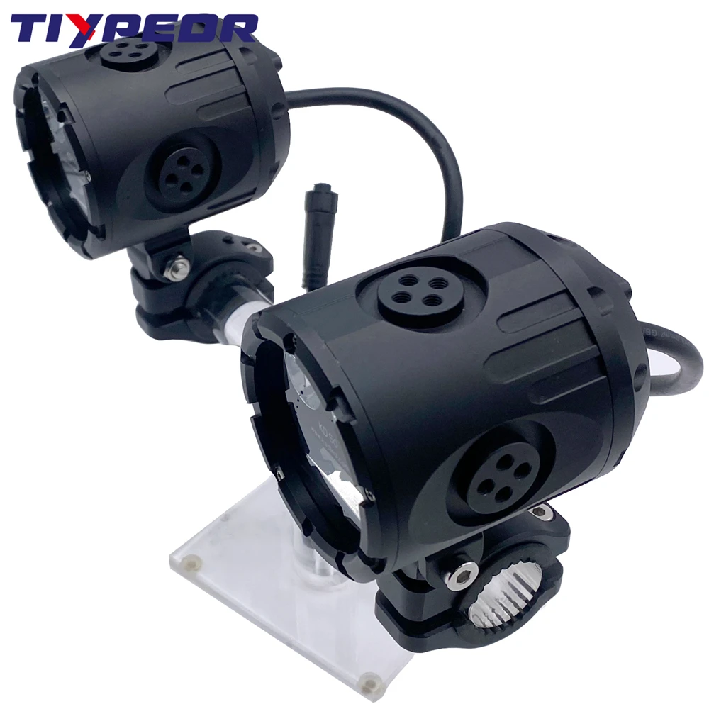 TIYPEOR High Power 100W Motorcycle Spotlight IP68 CNC Aluminum Wireless Switch Upgrades Tangent Hi/Lo Beam Auxiliary Fog Light