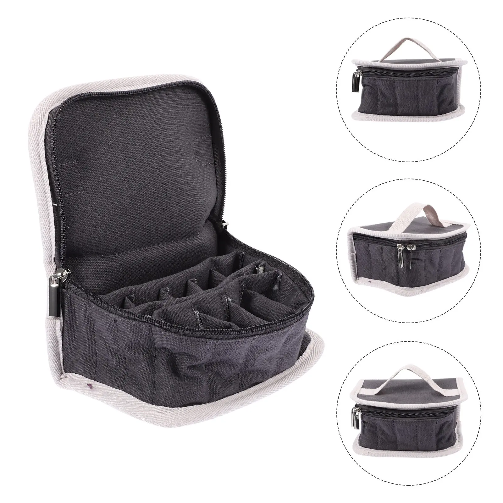 

Сумка для хранения эфирных масел, серый органайзер-чехол, прочный дизайн с застежкой-молнией, дорожный футляр, ударопрочная защита, органайзер для эфирных масел