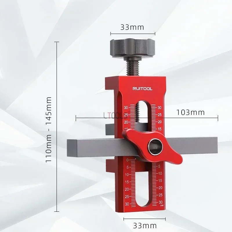 Adjustable Cabinet Door Mounting Jig Quick Positioning Hole Opening Tool Aluminum Alloy for Woodworking Installing Cabinets Tool