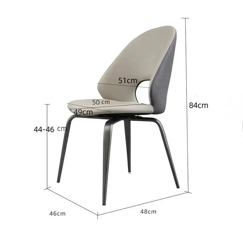 Luxury Italian Dining Chairs Aesthetic Nordic White Modern Vanity Chair Kitchen Leather Ensembles Salle À Manger Furniture