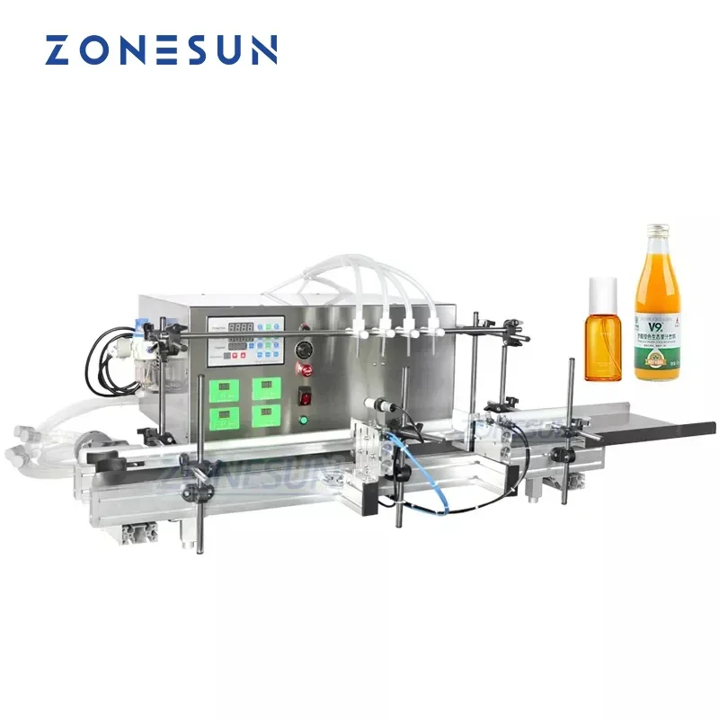 ZONESUN ZS-DTPP4F Eye Drop Biological Liquid Water Bottle 4 Heads Pharmaceutical Filling Machine Cosmetic Medicine Industries