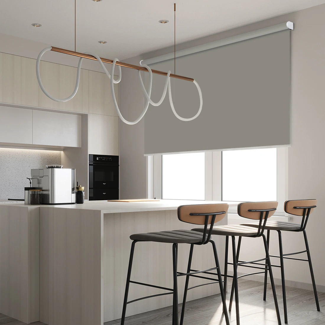 ZSHINE Tirai Jendela Bermotor Blackout Roller Blinds Lebar Dapat Disesuaikan Kontrol Jarak Jauh Nirkabel Roller Shades Jendela