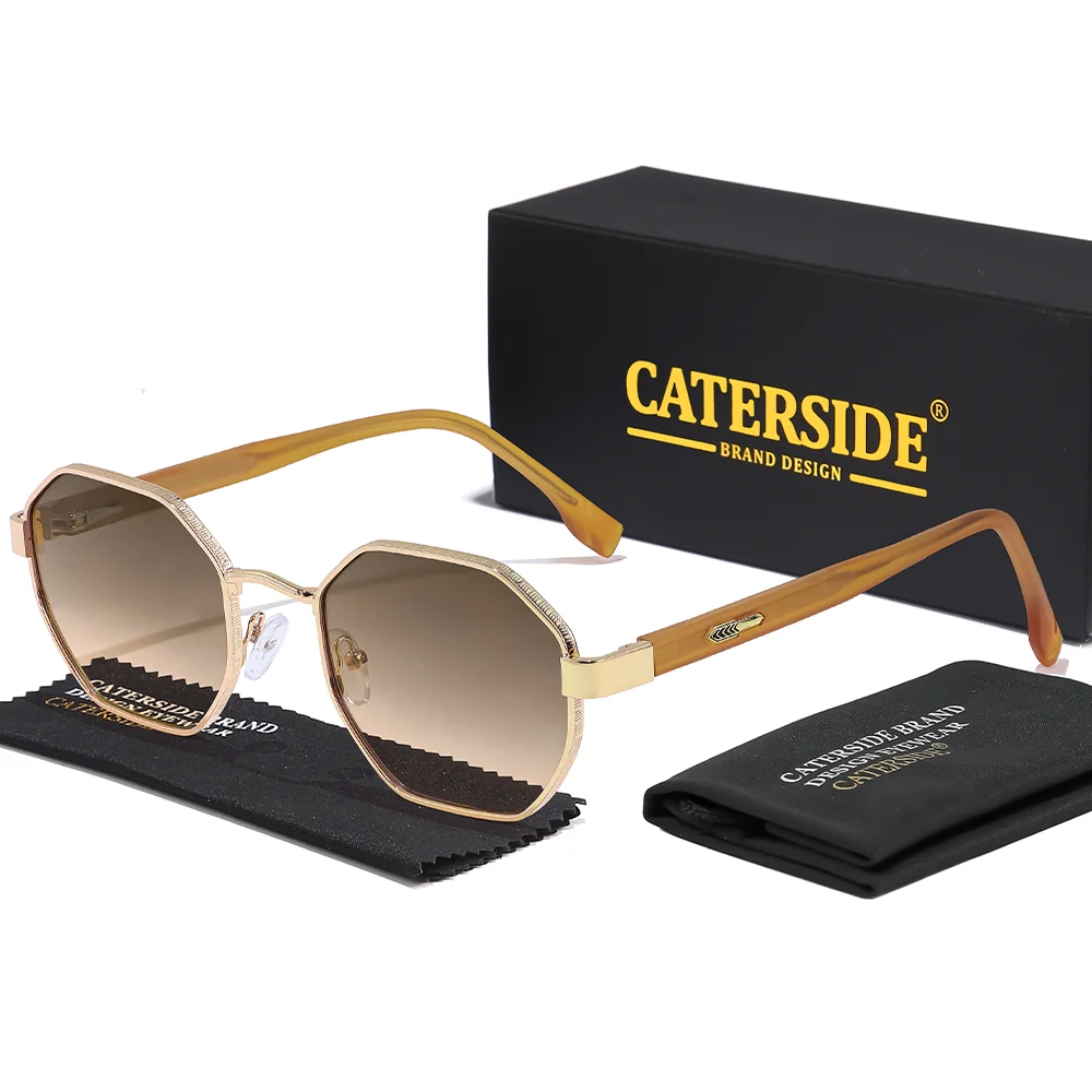 CATERSIDE جديد الرجال النظارات الشمسية المضلع الرجعية واقية من الشمس نظارات المرأة موضة الاتجاه السفر في الهواء الطلق نظارات أساسية UV400