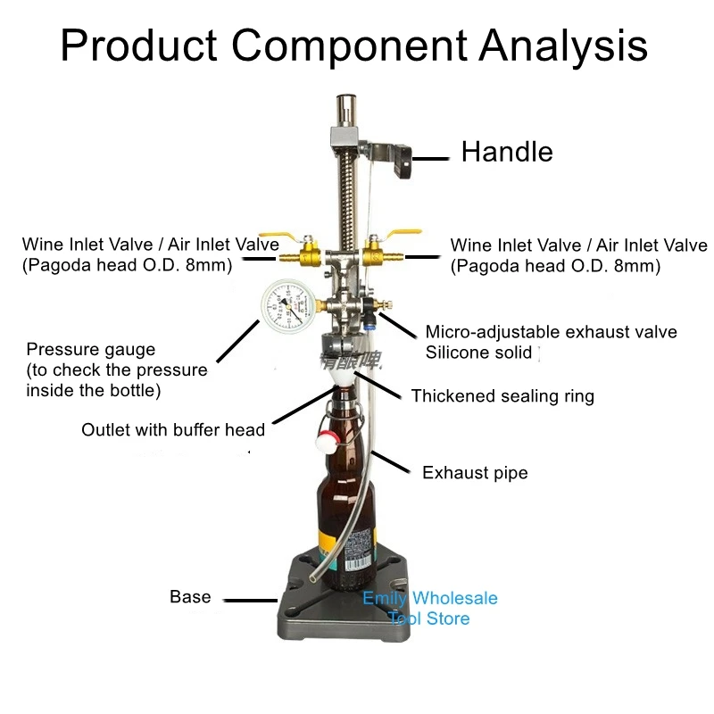 Original homebrew beer pressure filler defoaming bottling equipment PET bottle glass bottle liquid manual filling machine