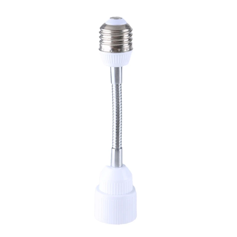 E27 US Light Bulb Socket with 3 Prong Outlet Gooseneck Light Bulb Extender for Convenient Power Access