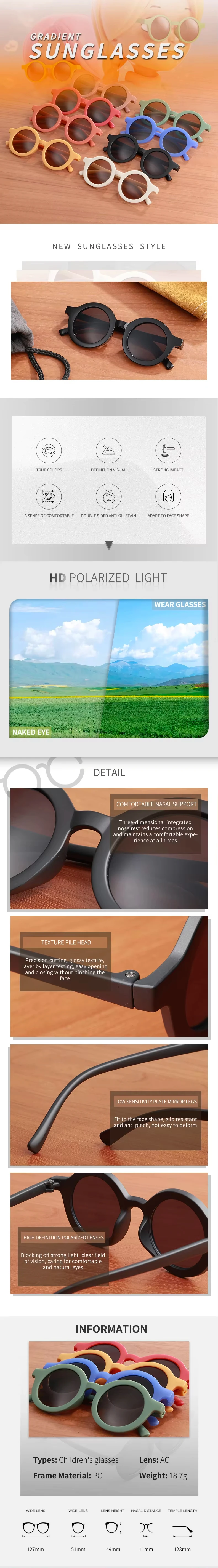 Sonnenbrille für Kinder, Eltern-Kind-Set, UV400, mattierter runder TR-Rahmen, flexibel, leicht, für 1-8 Jahre, Baby-Sonnenbrille für draußen – Detail 1