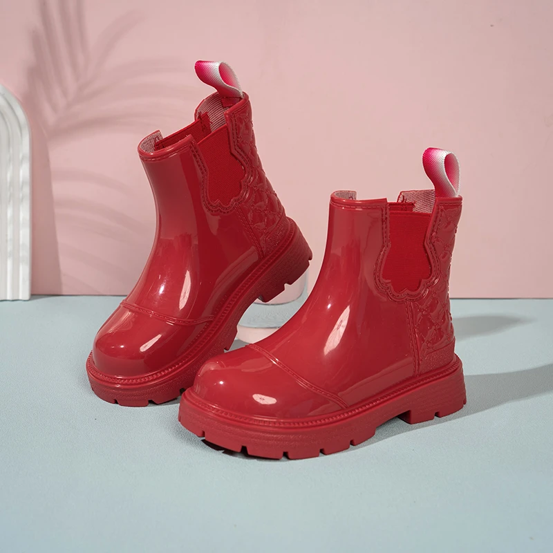 Kinder-Regenstiefel in Unifarben, wasserdicht, rutschfest, mit dicker Gummisohle, für Jungen und Mädchen, ideal für den Regen, den Alltag und den Einsatz im Freien. – Detail 5