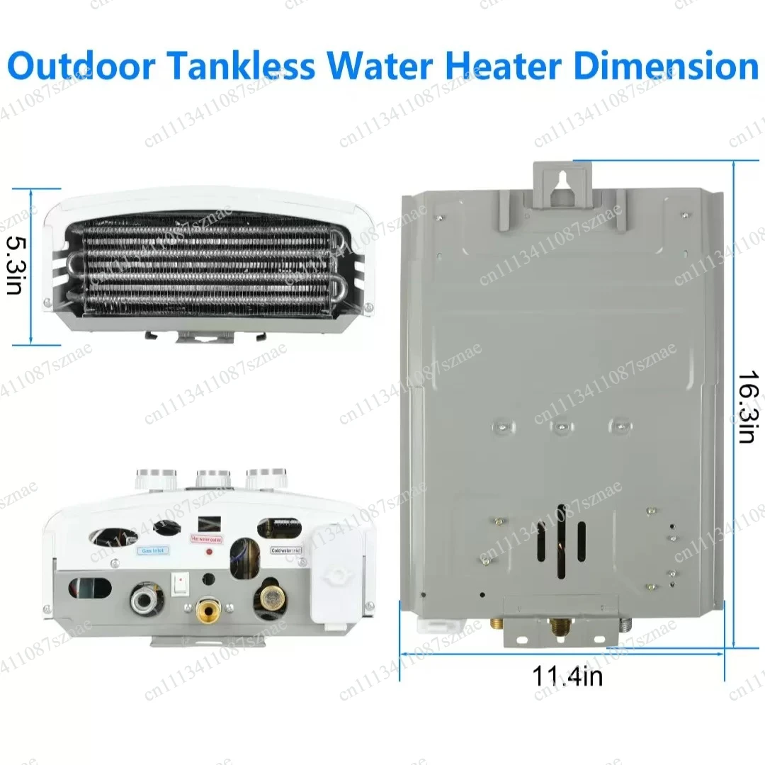 Portable 6L RV Water Heater - Outdoor Gas Propane Tankless Heater for Camping Showers