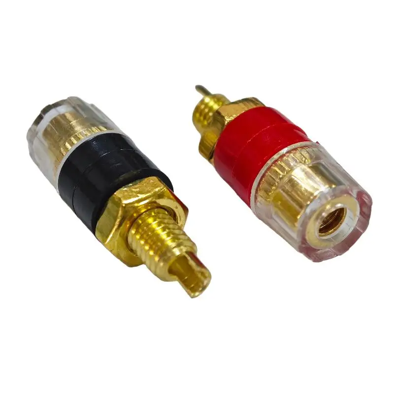 4/10Pcs Brass Terminal Connector With Shell Banana Plug Socket 4mm Gold Plated HIFI Speaker Amplifier Binding Posts【Homeclub】