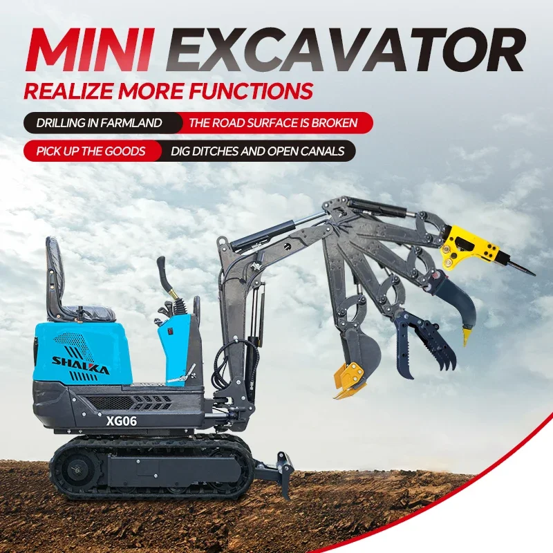 Prodotto personalizzato 0.8T Mini escavatore idraulico cingolato Mini escavatore cingolato agricolo Mini escavatore diesel