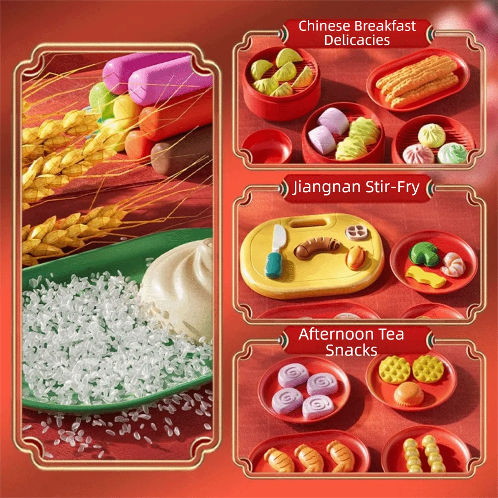 

Кухонный набор с имитацией китайской еды, 12/24/36 шт., глина, имитация еды, ролевые игры, нетоксичная форма из цветной глины