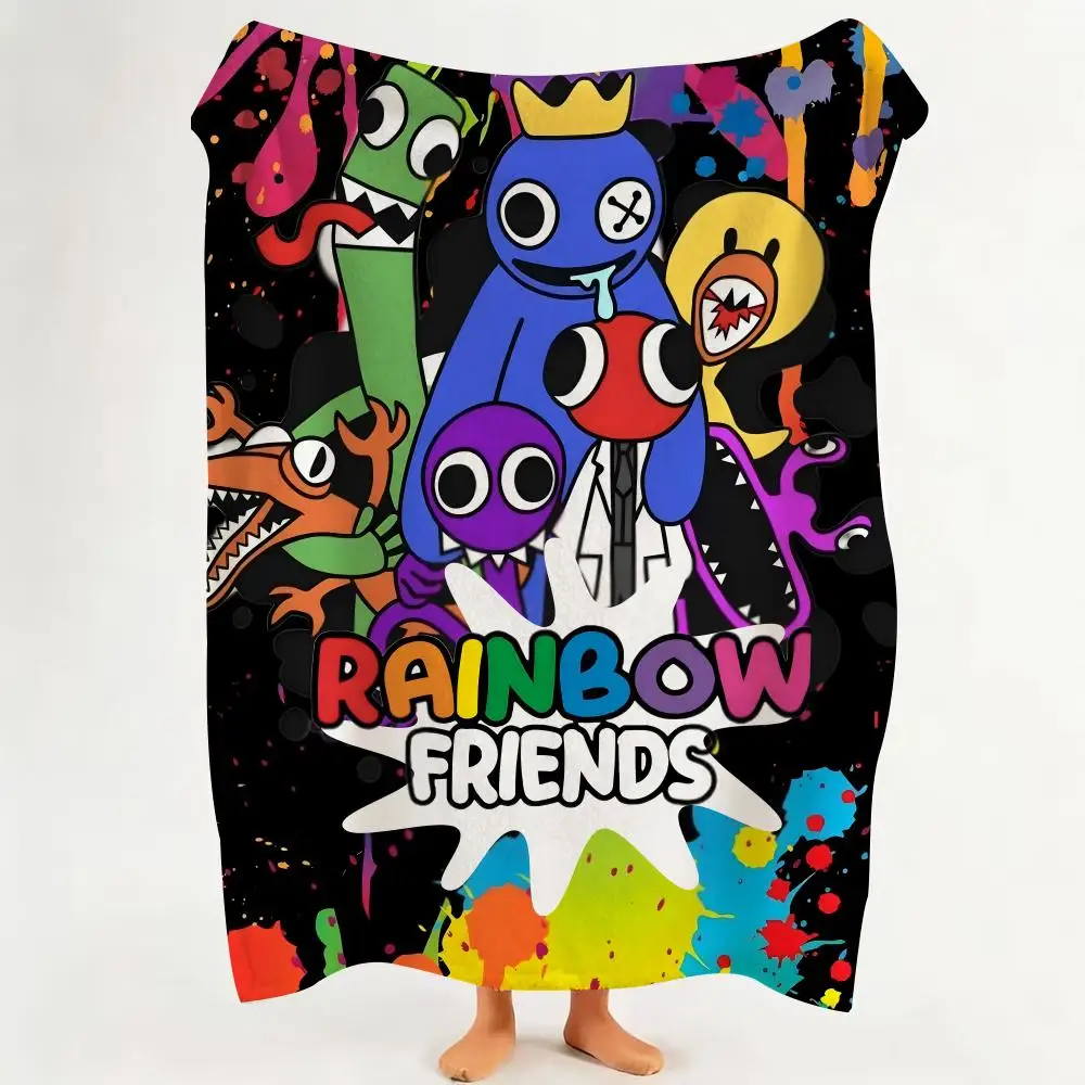 Game R-Rainbow F-Friends Throw Flannel Throw Blanket Suitable for Sofa、Living Room、Bedroom
