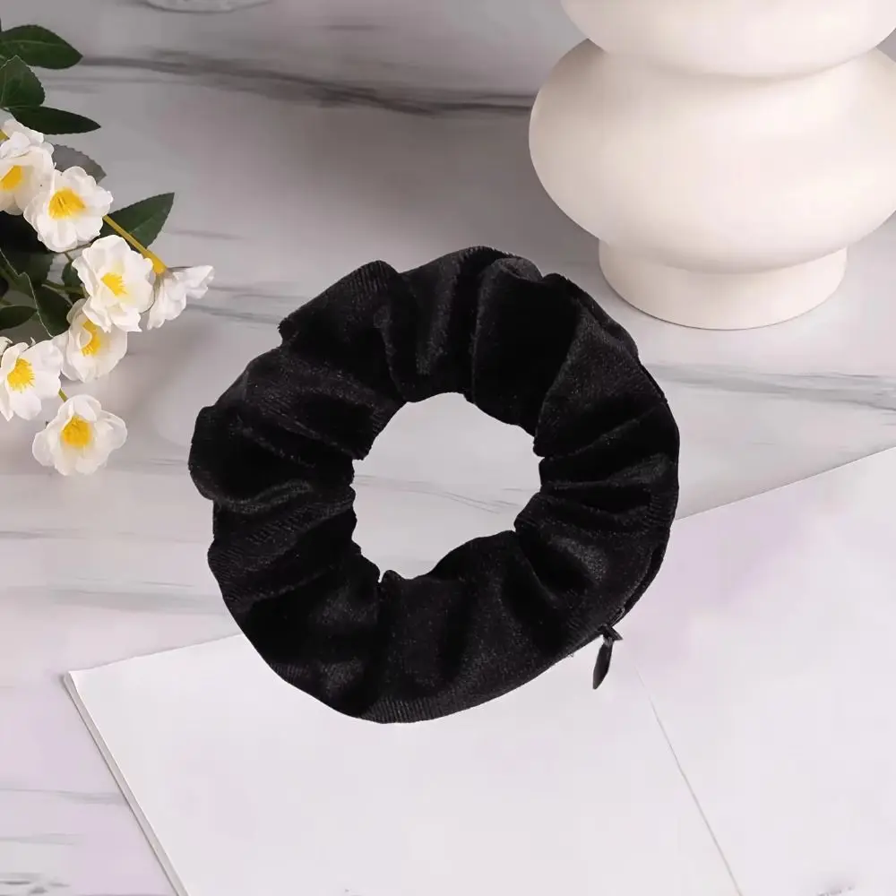 Hidden Closure Basic Hair Rope Safe Sight Secret Secret Pocket Rubber Band Ponytail Holder ​​Velvet Mini Makeup Bag
