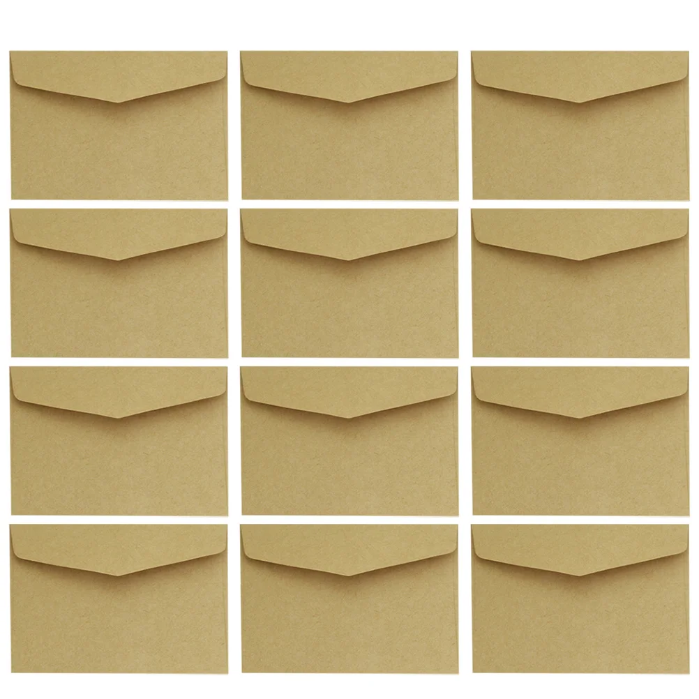 

100 Pcs Paper Memo Notes Envelopes Envelopes Mini Brown Stationery Bags Card Invitation Storage Retro Craft