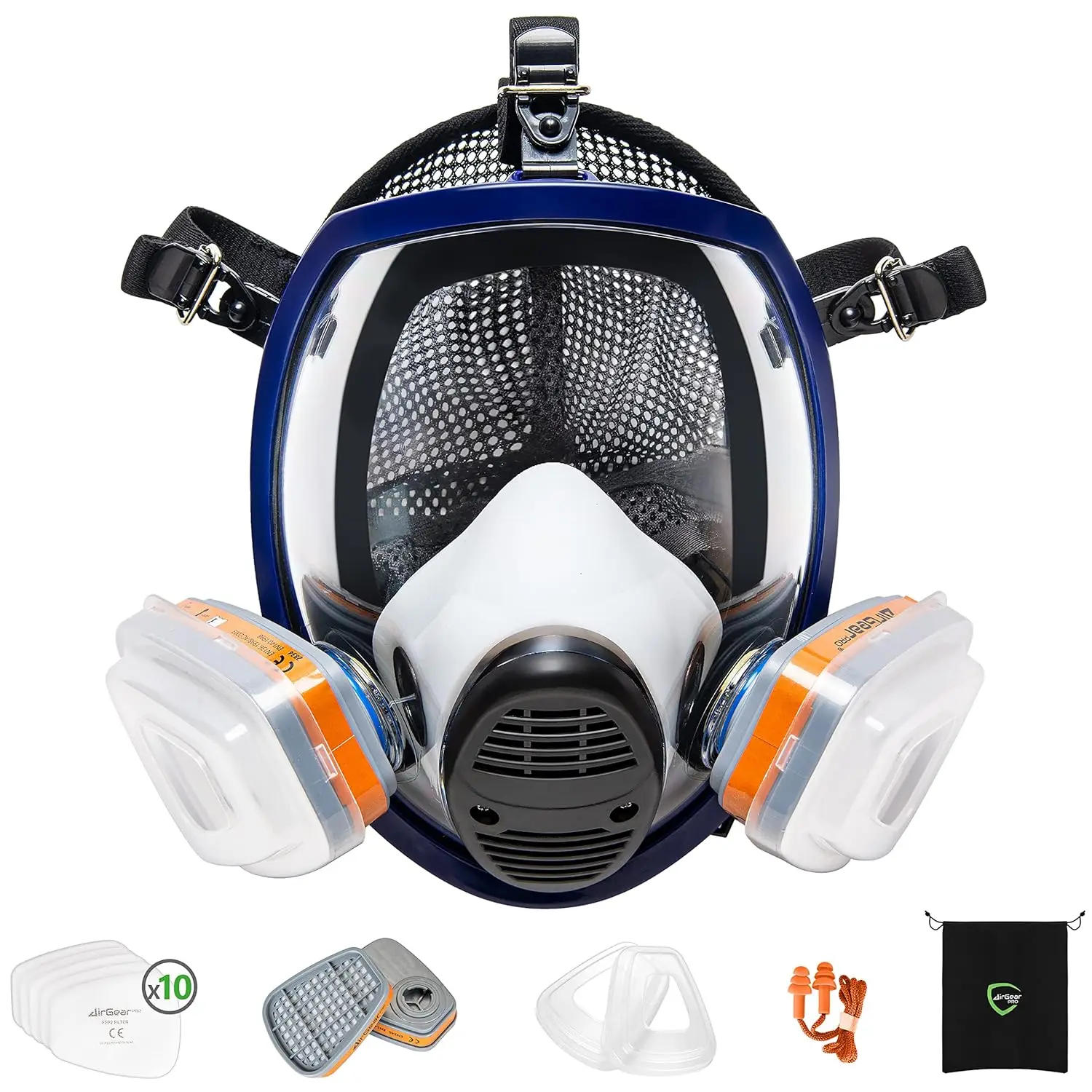 

AirGearPro G-750 Respirator Full Face with A1P2 Filters Anti-Gas, Anti-Dust | Gas for Painting, Woodworking, Construction, Sa