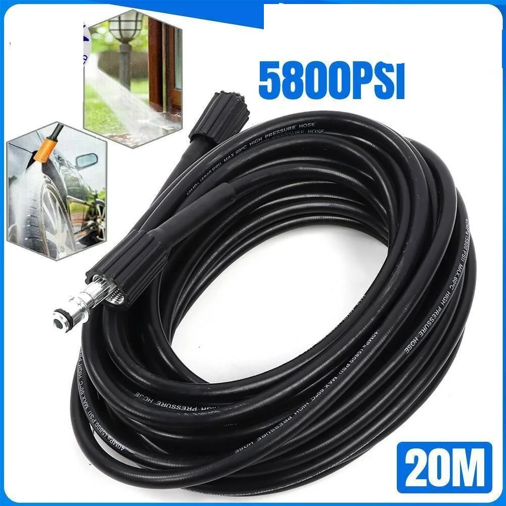 20M High Pressure Washer Hose 14mm Connect Water Cleaner Replacement Pipe M22