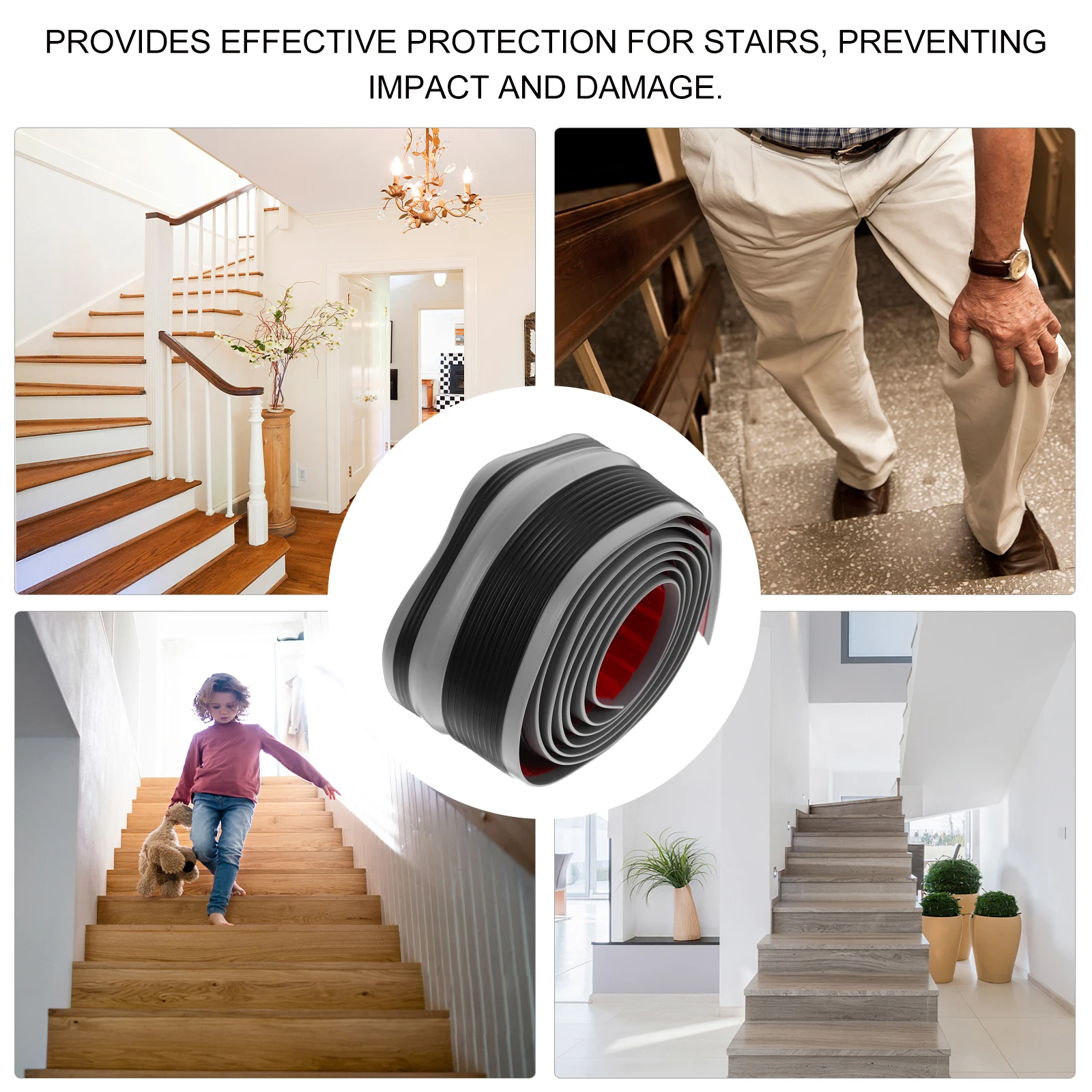 

Non slip Pad 2Mx5CMx2 5CM PVC Staircase Step Tapes Pedal Nosing Strips Anti slip Vinyl Treads Trim Moldings Stair Edges