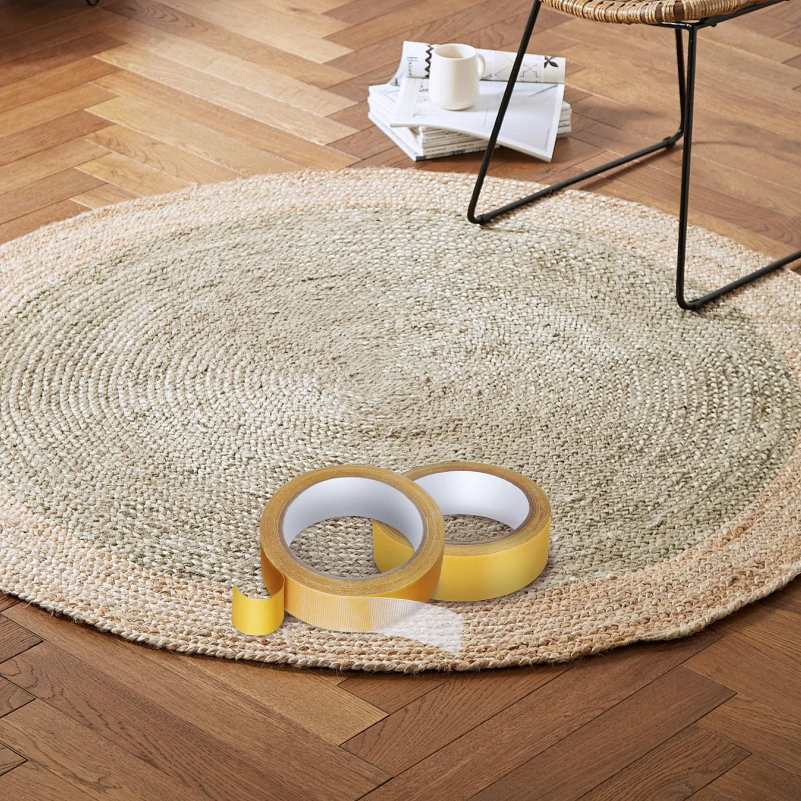 Cinta de doble cara resistente, Material de tela con patrón de rejilla, fijación fuerte, fácil aplicación, alfombras versátiles, cortinas