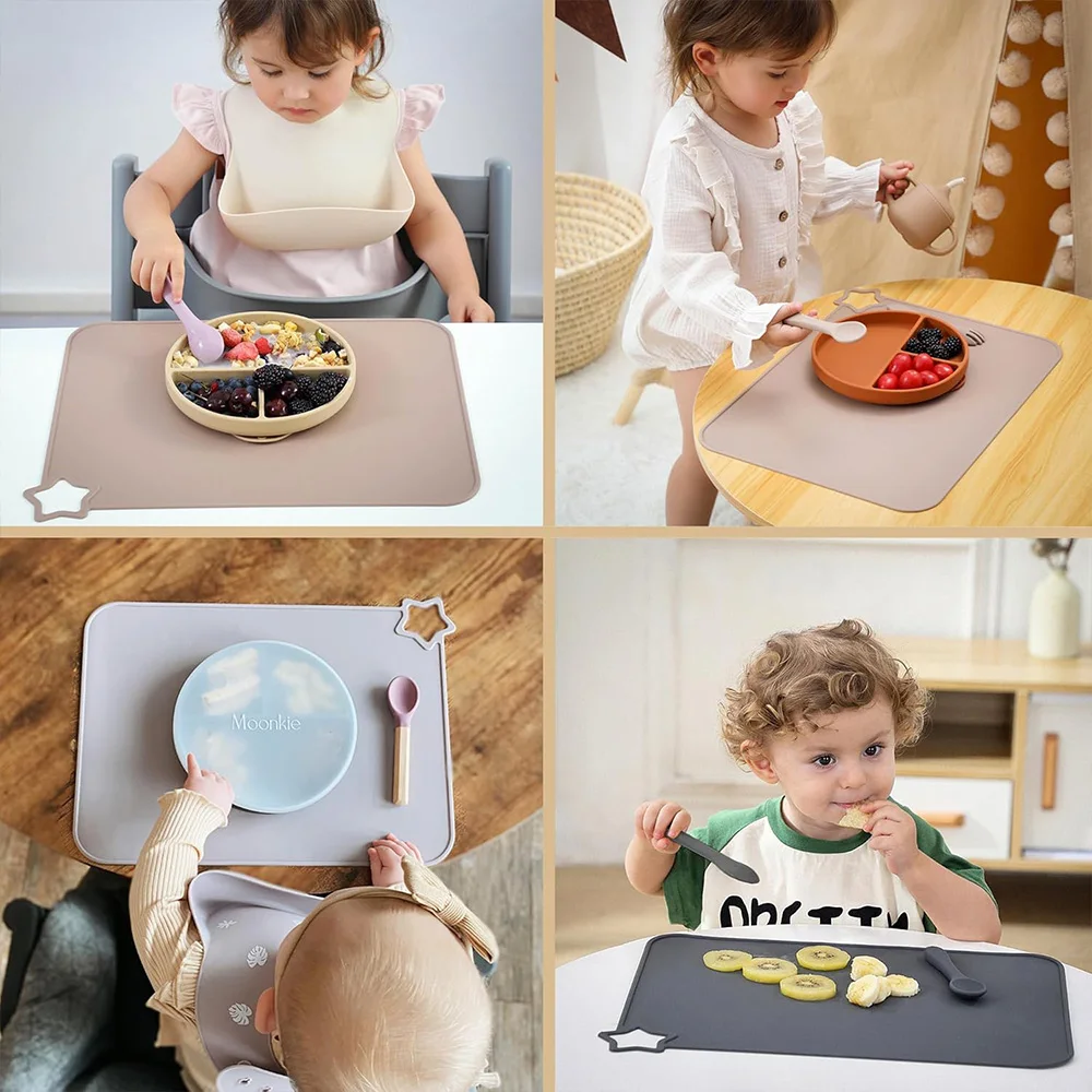 1PCS Simple Silicone Placemat for Baby, Toddlers, Kids | Non-Slip Baby Eating Table Food Mat for Restaurants and Dining Table