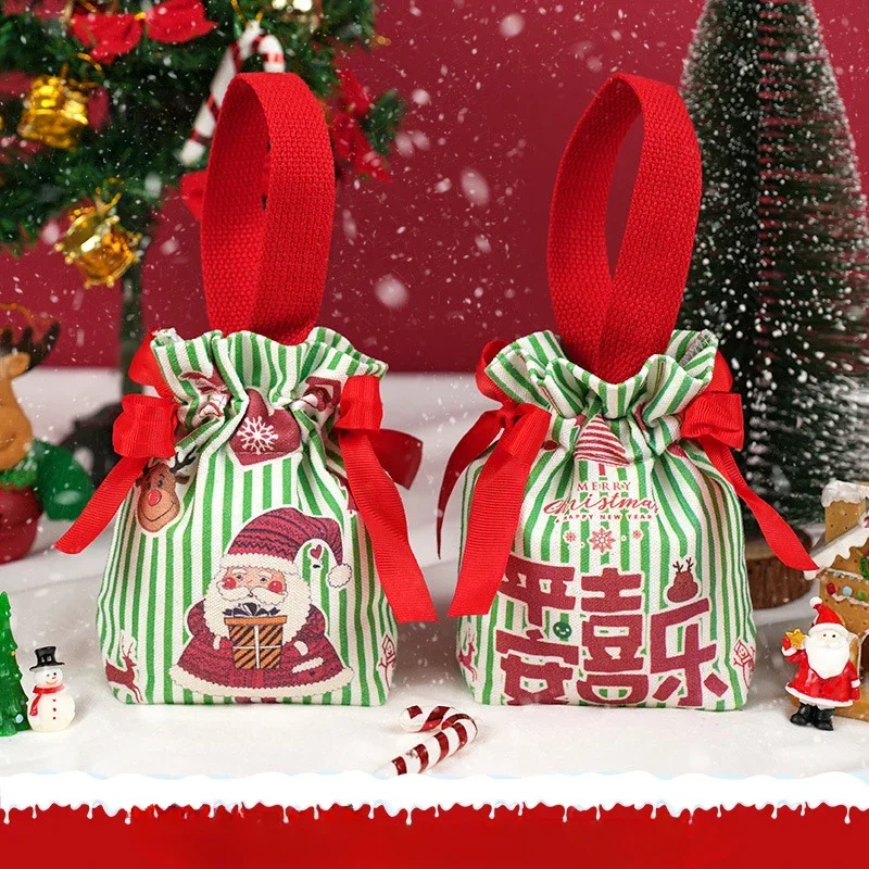 

Christmas Decoration Handbag Packaging Box 2024 New Christmas Eve Candy Gift Bag Creative Apple Gift Bag Handbag