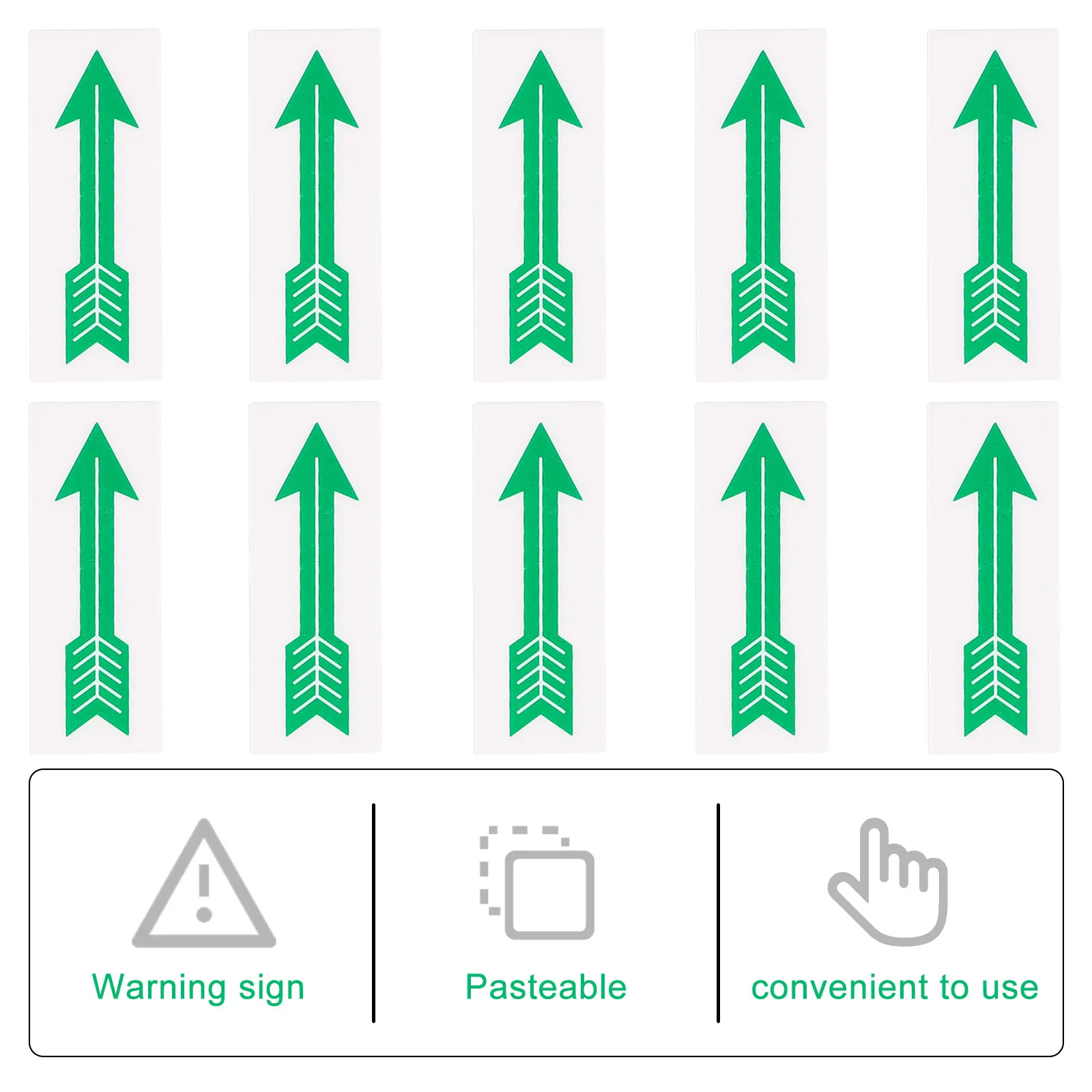 10Pcs Arrow Indicator Sticker Strong Adhesion Pipeline Direction Caution Decals Lightweight Easy Carry Arrow Warning Sticker